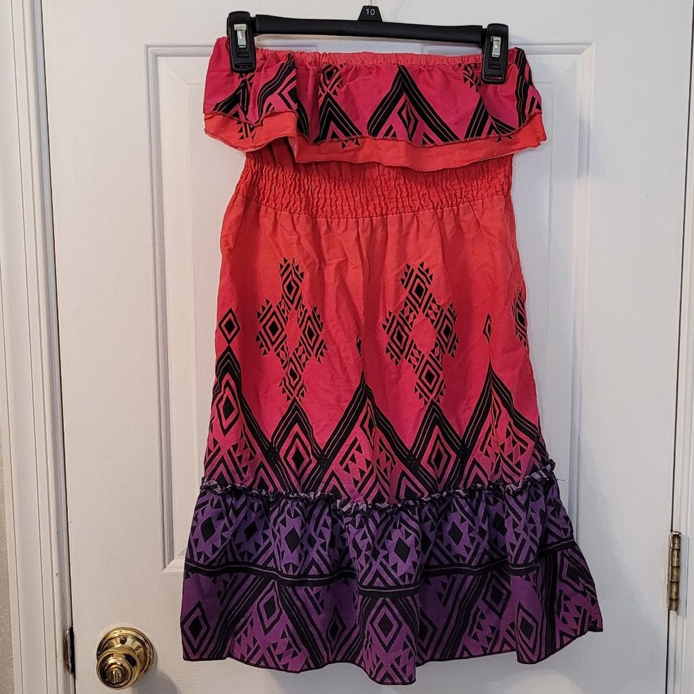 OP strapless pink and purple dress